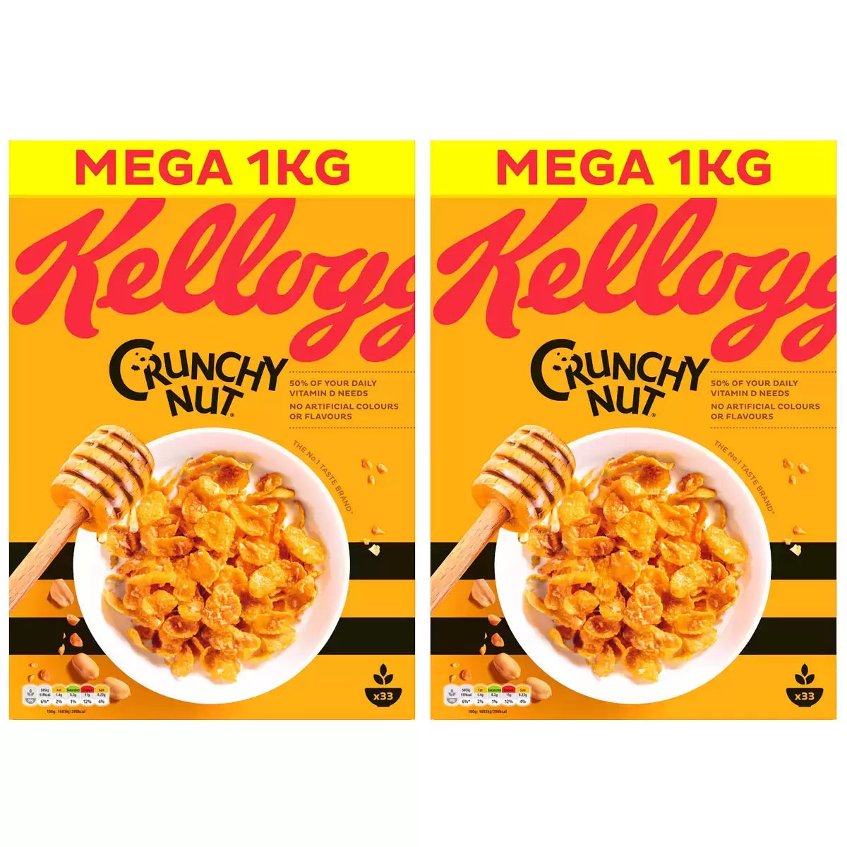 2 X KELLOGGS CRUNCHY NUT CORNFLAKES 1KG