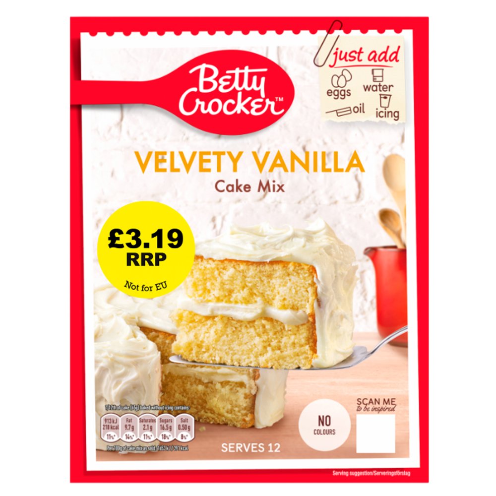 4 X BETTY CROCKER VANILLA CAKE MIX 426G £3.19PM