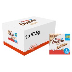 9 X 5PK KINDER BUENO WHITE CHOCOLATE BARS