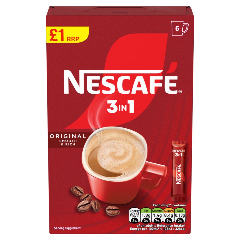 11 X NESCAFE 3IN1 SACHETS 6PK